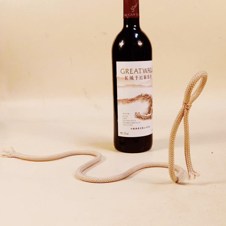 Rustic Rope Wine Bottle Holder | Handcrafted Suspended Display | Unique Vintage Home Decor