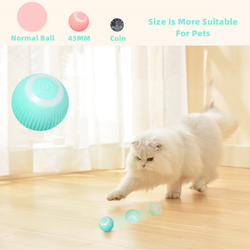 Smart Interactive LED Cat Ball Toy in Blue & Pink - Automatic Motion Sensor Pet Entertainer